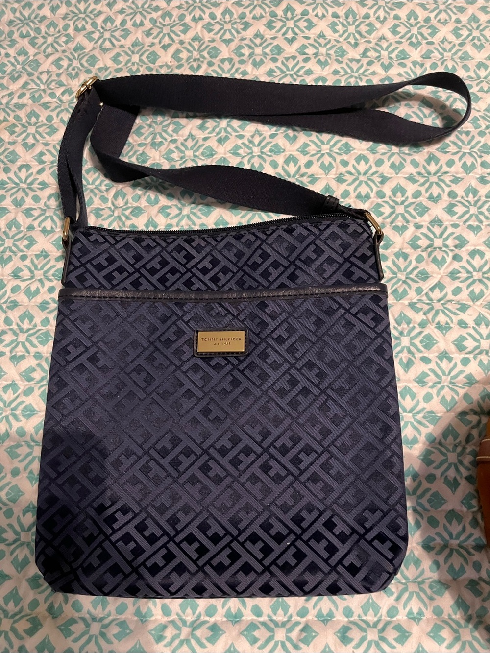 Tommy Hilfiger Navy Jacquard Crossbody Bag